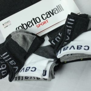 Roberto Cavalli Sport Low Cut Socks 8 Pack Fits Shoe size 6-12